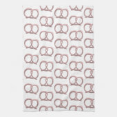 Zoute pretzel Twist Pattern Pink Theedoek (Verticaal)