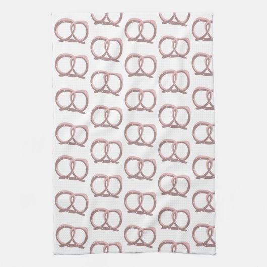 Zoute pretzel Twist Pattern Pink Theedoek (Verticaal)