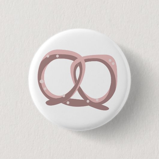 Zoute pretzel Twist Roze Ronde Button 3,2 Cm (Voorkant)