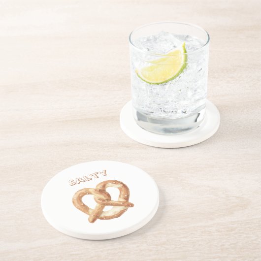 Zoute Pretzel Zandsteen Onderzetter (Zijkant)