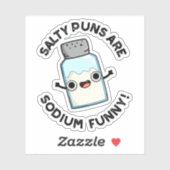 Zoute puns zijn natrium grappige chemie zout woord sticker (Vel)