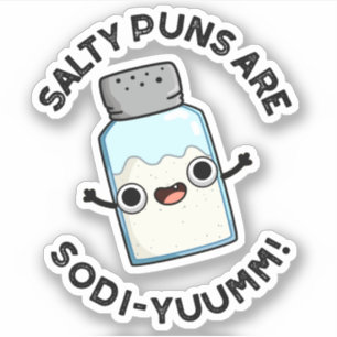 Zoute puns zijn sodi-yummm grappige natrium woords sticker