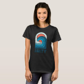 Zoute Retro  70s Zee Waves Surfer T-shirt (Voorkant volledig)