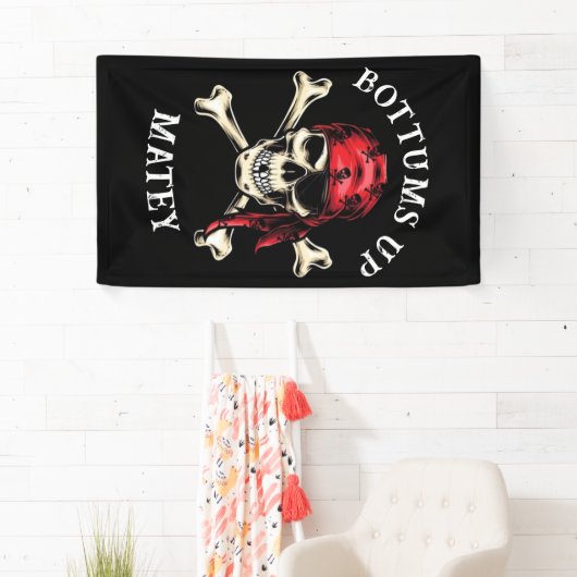 Zoute Schedelbotten Op Zijn Kop! Spandoek (Insitu)