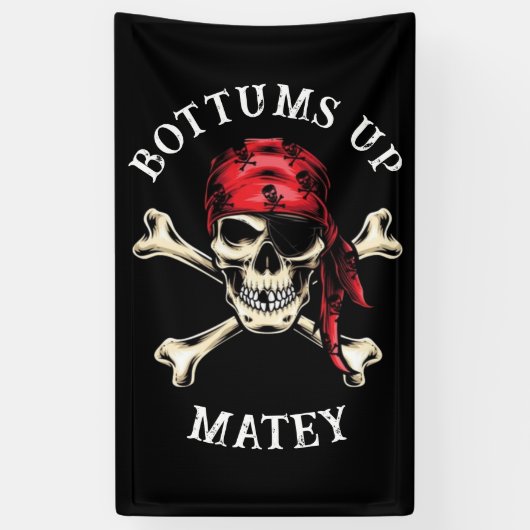 Zoute Schedelbotten Op Zijn Kop! Spandoek (Verticaal)