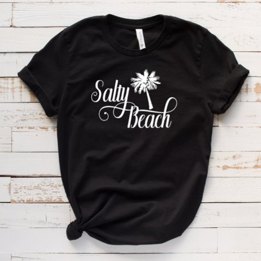 Zoute strand grappige zomer palmboom t-shirt