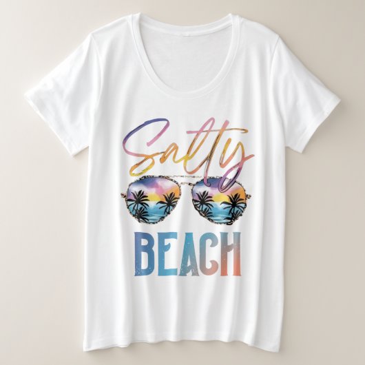 Zoute Strand Grote Maat T-shirt (Design voorkant)