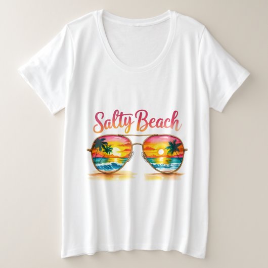 Zoute Strand Grote Maat T-shirt (Design voorkant)
