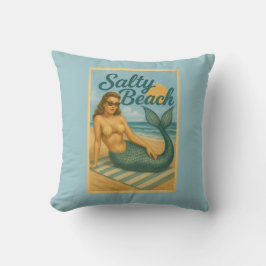 Zoute strand retro pin-up zeemeermin kunst kust de kussen