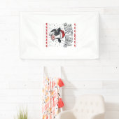 Zoute Vaars Kerst Koe Grappige Vintage Gravure Spandoek (Insitu)