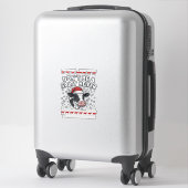 Zoute Vaars Kerst Koe Grappige Vintage Gravure Sticker (Koffer)