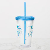 Zoute Vibes Geïsoleerde Strand Tumbler Acryl Drinkbeker (Rechts)
