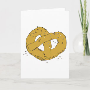 zoute warme zachte pretzel kaart