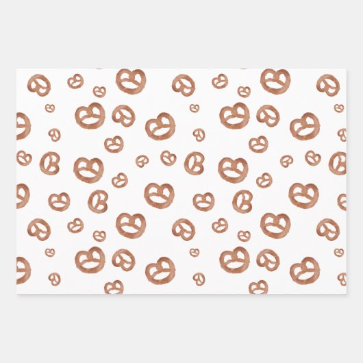 Zoute zachte Waterverf Pretzelpatroon Inpakpapier Vel (Voorkant 3)
