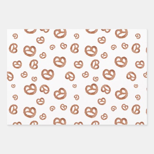 Zoute zachte Waterverf Pretzelpatroon Inpakpapier Vel (Voorkant 2)