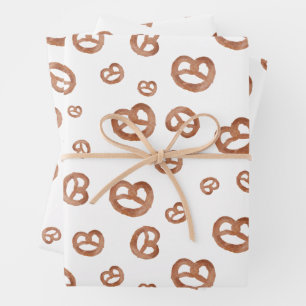 Zoute zachte Waterverf Pretzelpatroon Inpakpapier Vel