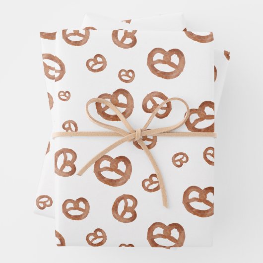 Zoute zachte Waterverf Pretzelpatroon Inpakpapier Vel (In situ)