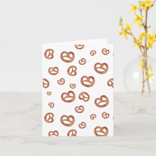 Zoute zachte Waterverf Pretzelpatroon Kaart (Gele Bloem)