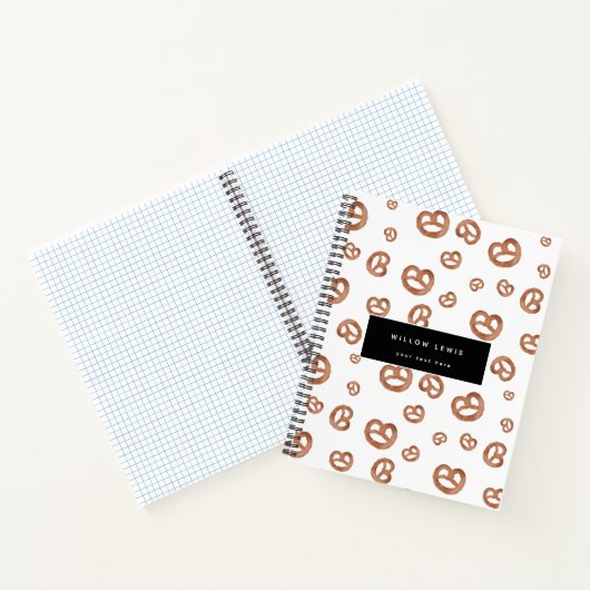 Zoute zachte Waterverf Pretzelpatroon Notitieboek (Binnen)