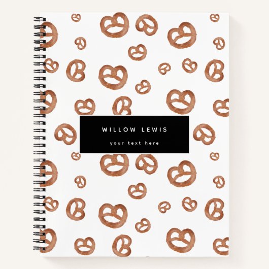 Zoute zachte Waterverf Pretzelpatroon Notitieboek (Voorkant)