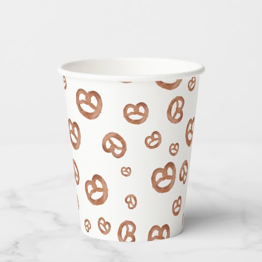 Zoute zachte Waterverf Pretzelpatroon Papieren Bekers (Achterkant)