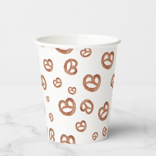 Zoute zachte Waterverf Pretzelpatroon Papieren Bekers (Links)