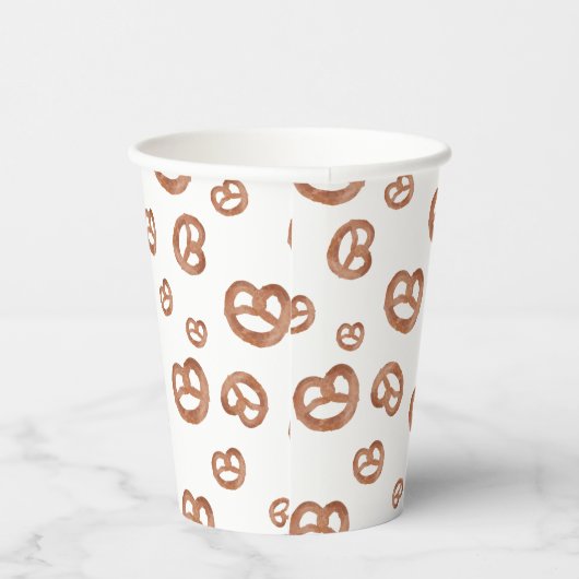 Zoute zachte Waterverf Pretzelpatroon Papieren Bekers (Rechts)