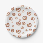 Zoute zachte Waterverf Pretzelpatroon Papieren Bordje (Voorkant)