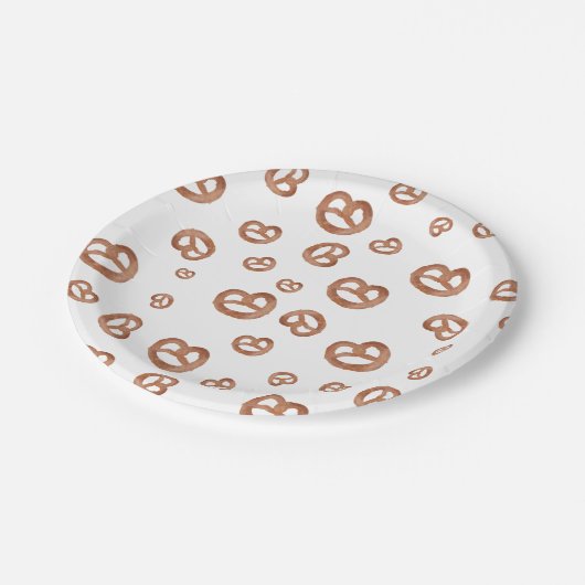 Zoute zachte Waterverf Pretzelpatroon Papieren Bordje (Gekanteld)