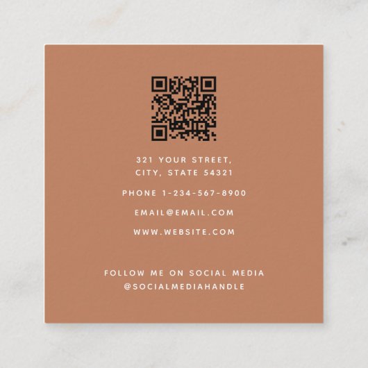 Zoute zachte Waterverf Pretzelpatroon Vierkante Visitekaartje (Achterkant)