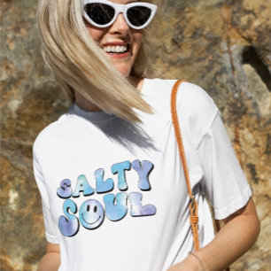 Zoute ziel, strand shirten, zomervakantie t-shirt