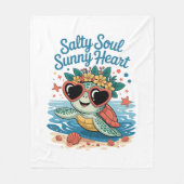 Zoute Ziel Zonnige Hart Schildpadzomer Fleece Deken (Voorkant)