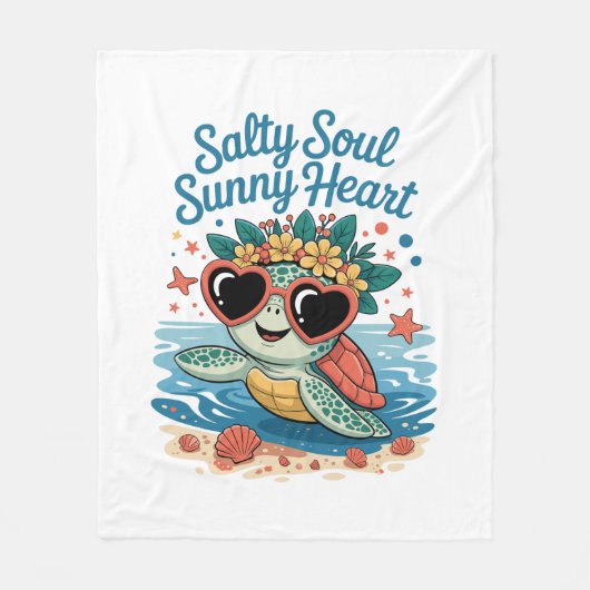 Zoute Ziel Zonnige Hart Schildpadzomer Fleece Deken (Voorkant)
