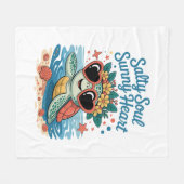 Zoute Ziel Zonnige Hart Schildpadzomer Fleece Deken (Voorkant (Horizontaal))
