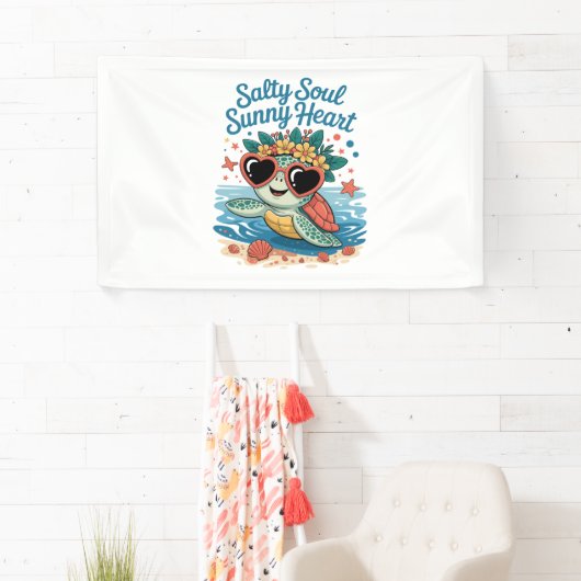 Zoute Ziel Zonnige Hart Schildpadzomer Spandoek (Insitu)