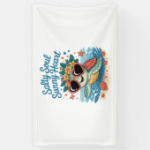 Zoute Ziel Zonnige Hart Schildpadzomer Spandoek (Verticaal)