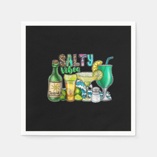 Zoute Zomervibes Drink Tequila Margarita vakantie Servet (Voorkant)