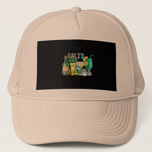 Zoute Zomervibes Drink Tequila Margarita vakantie Trucker Pet (Voorkant)