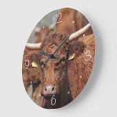 Zouten bruine hoornkoe grote klok (Hoek)