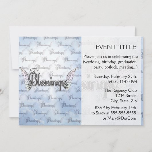 Zouten met wolken, engelvleugels en halo kaart (Voorkant)