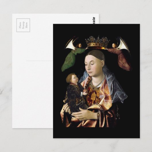Zouten van Madonna en Christus Child Briefkaart (Voorkant / Achterkant)