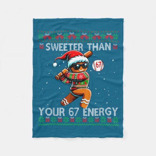 Zouter Dan Je 67 Energy Gingerbread Honkbal C Fleece Deken (Voorkant)
