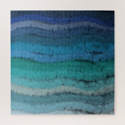 Zoutgolven voor kuststrand op zwart legpuzzel (Verticaal)