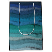 Zoutgolven voor kuststrand op zwart medium cadeauzakje (Achterkant)