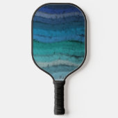 Zoutgolven voor kuststrand op zwart pickleball paddle (Voorkant)