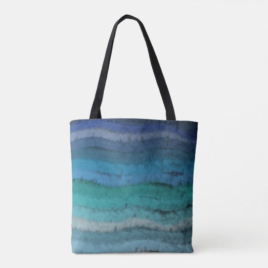Zoutgolven voor kuststrand op zwart tote bag (Achterkant)