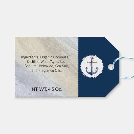 Zoutkleihandzeep met dode zeezout, handgemaakte st cadeaulabel (Voorkant (Horizontaal))