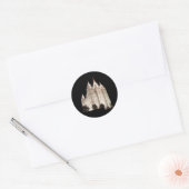 Zoutmeer tempel bij nacht ronde sticker (Envelop)