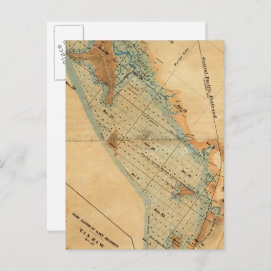 Zoutmoeras en getijdenlandkaart briefkaart (Voorkant / Achterkant)