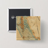 Zoutmoeras en getijdenlandkaart vierkante button 5,1 cm (Voorkant /achterkant)